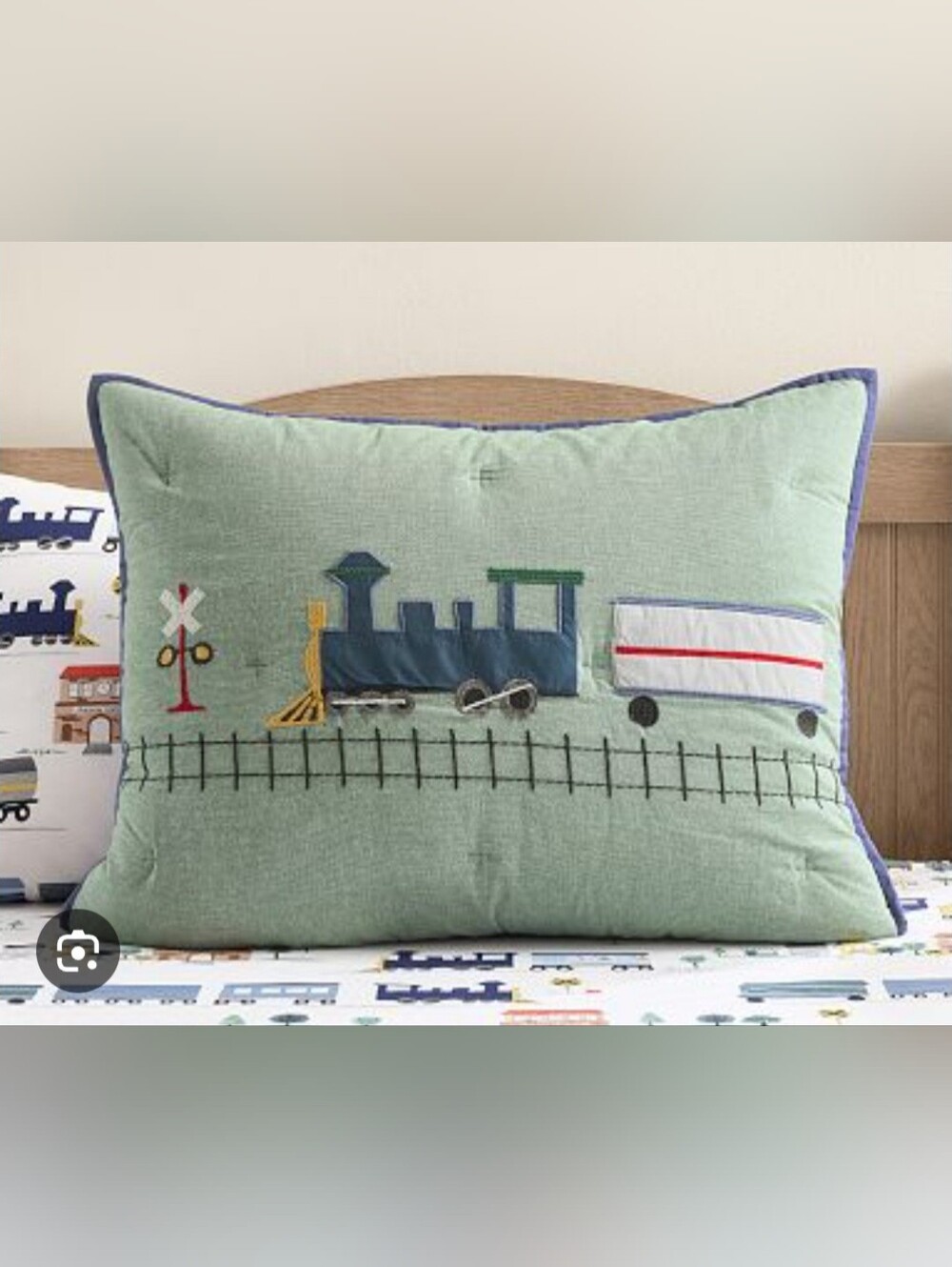 Pottery Barn Kids Heritage Train Standard Sham  NWT